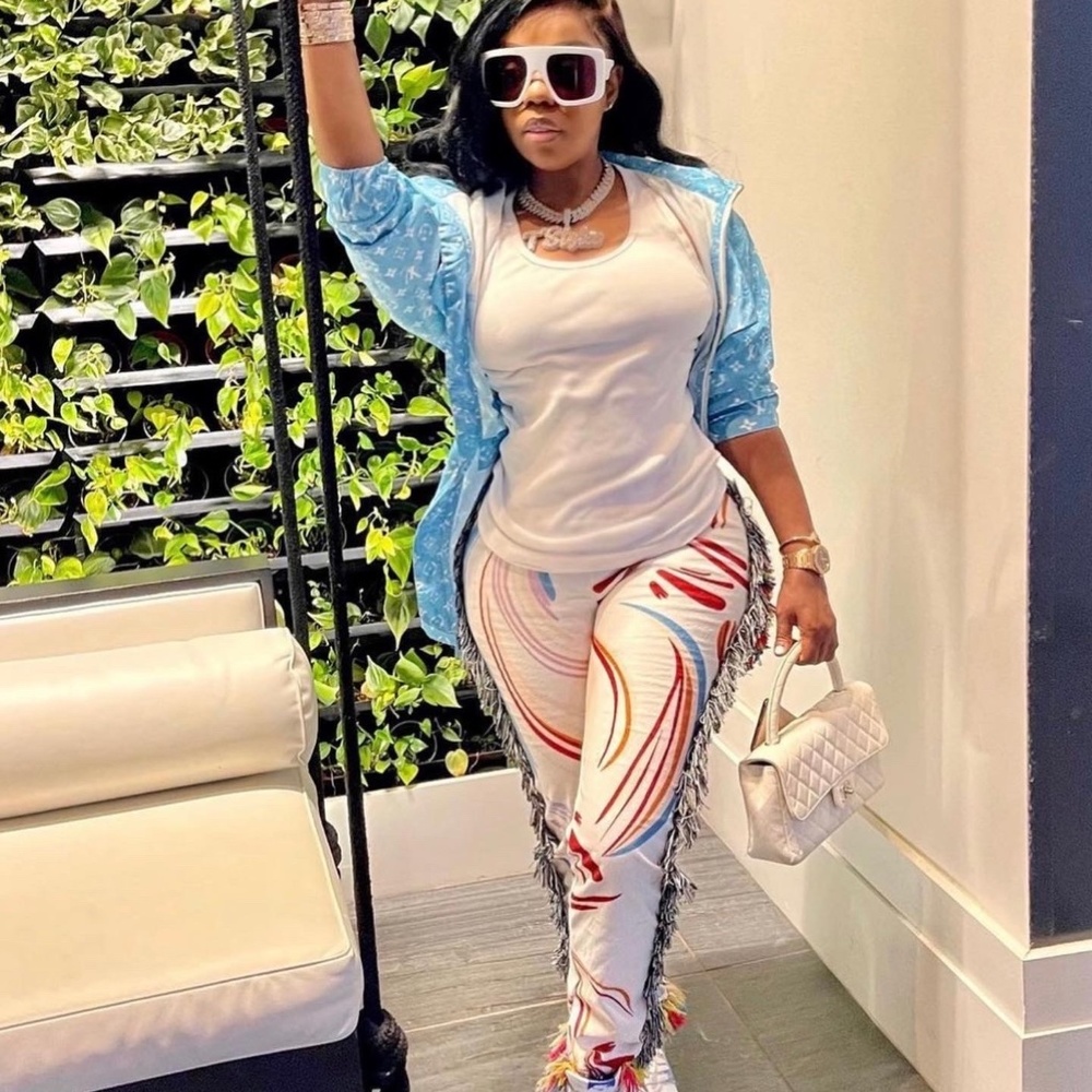 White Tassel Confetti Pants